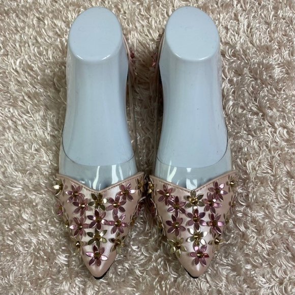 MODERN LILY Exquisite Embellished Floral Flats, NWOT,‎ size 39 EU - Picture 2 of 10